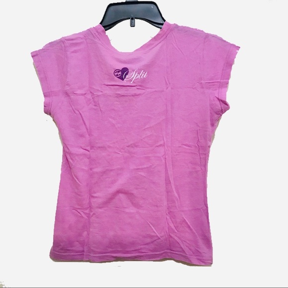 Split Beachwear Pink Logo Graphic Heart T-Shirt - Picture 3 of 4